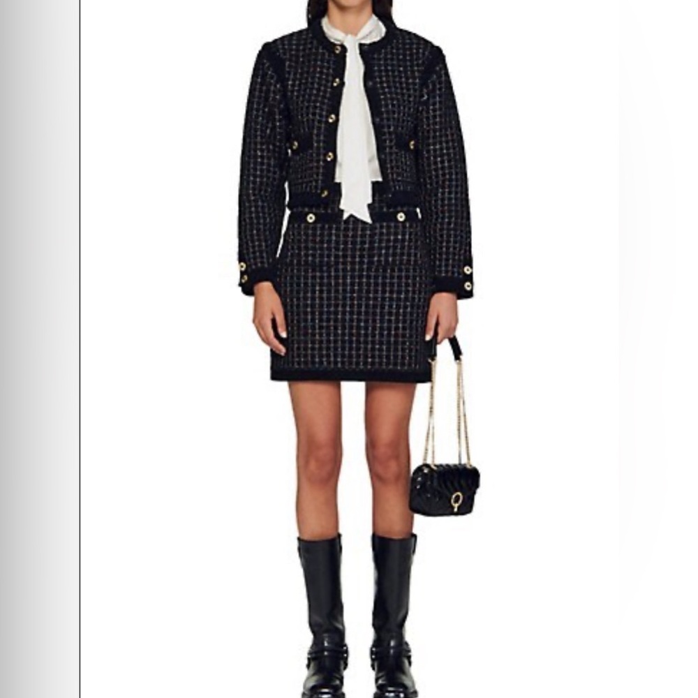 Sandro Vella Tweed Lurex Mini Skirt - Picture 6 of 8
